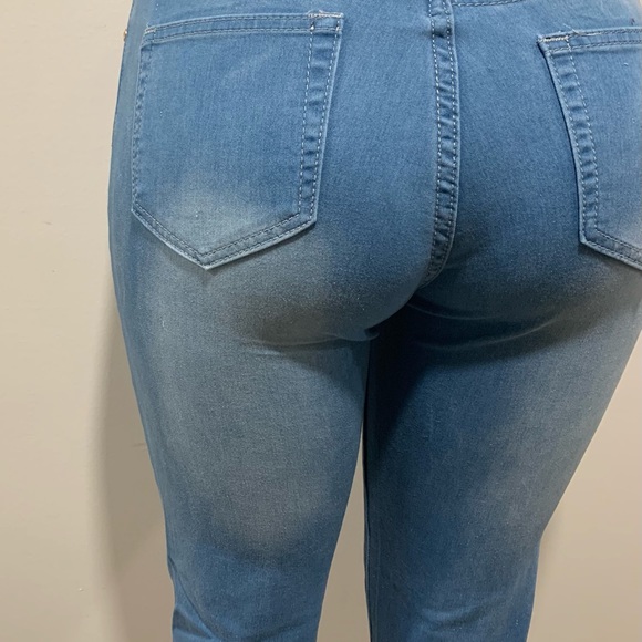 Medium blue Colombian stretch push up skinny jean - Picture 4 of 4